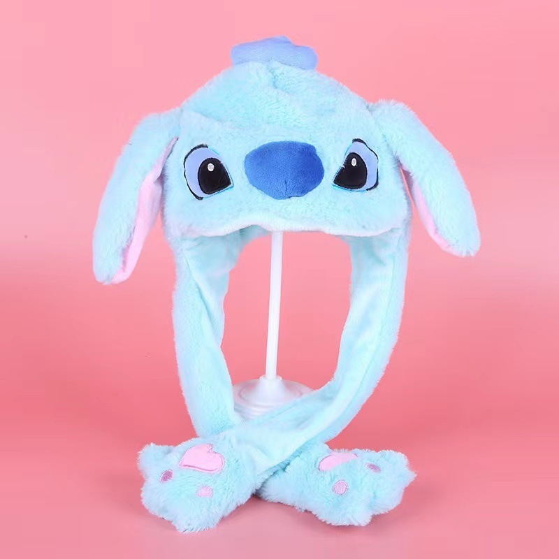 Chapéu de Coelho Luminoso Stitch Chapéu de Orelhas Móveis Chapéu de Coelho Luminoso Chapéu de Airbag Cartoon de Pelúcia em Oferta na Shopee