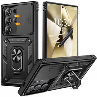 Samsung S24 Ultra S24 Plus S23 Ultra S23 Plus S22 Ultra S21 Ultra S21 Fe S20 Fe Note 20 Ultra Capa de telefone à prova de choque de proteção de lente de luxo com suporte giratório de metal