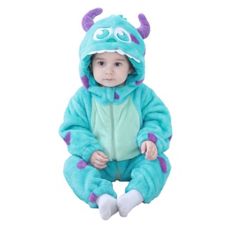 0-3 Anos De Idade Orelha De Vaca Azul Bebê Em Forma De Flanela Romper Cartoon Baby Sullivan Jumpsuit macacão bebê em Oferta na Shopee