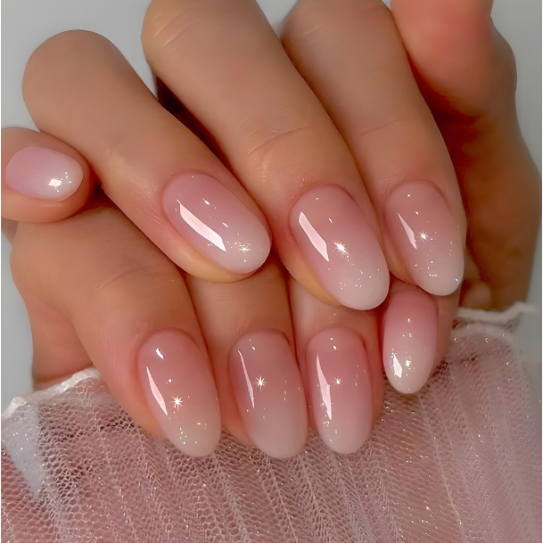 24 Peças unhas postiças decoradas realista médios com cola pregos falsos quadrada em Oferta na Shopee