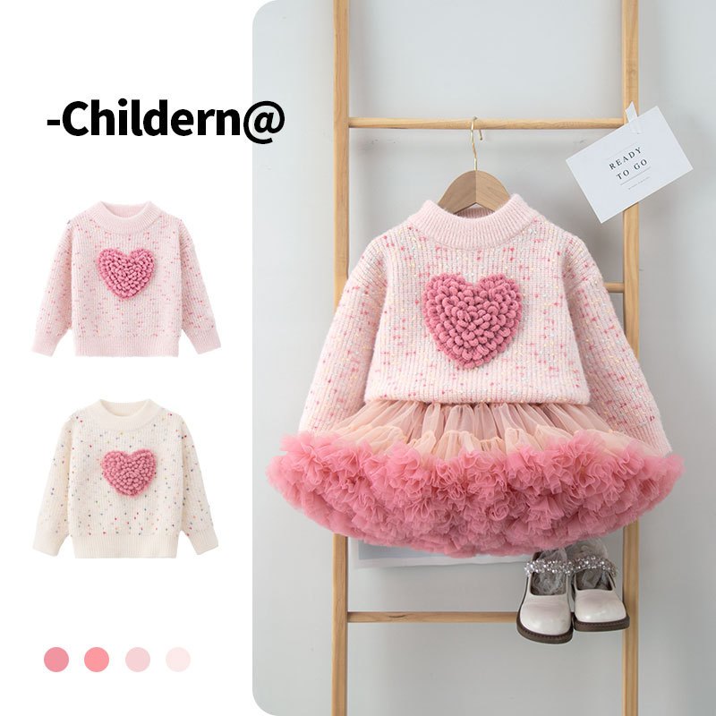 Camisola Quente Para Crianças Médias E Grandes Bebês Meninas De Outono Inverno Nova Cor Co...