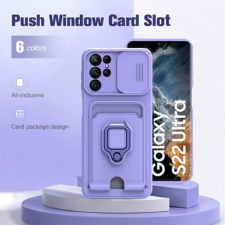 Caixa De Telefone Samsung s24 S23 S22 Ultra s24 Mais S23 s21 s20 FE Com Slot Para Cartão De Cordão De Corpo Cruzado Cobertura Macia Push pull Camera Lens Casing