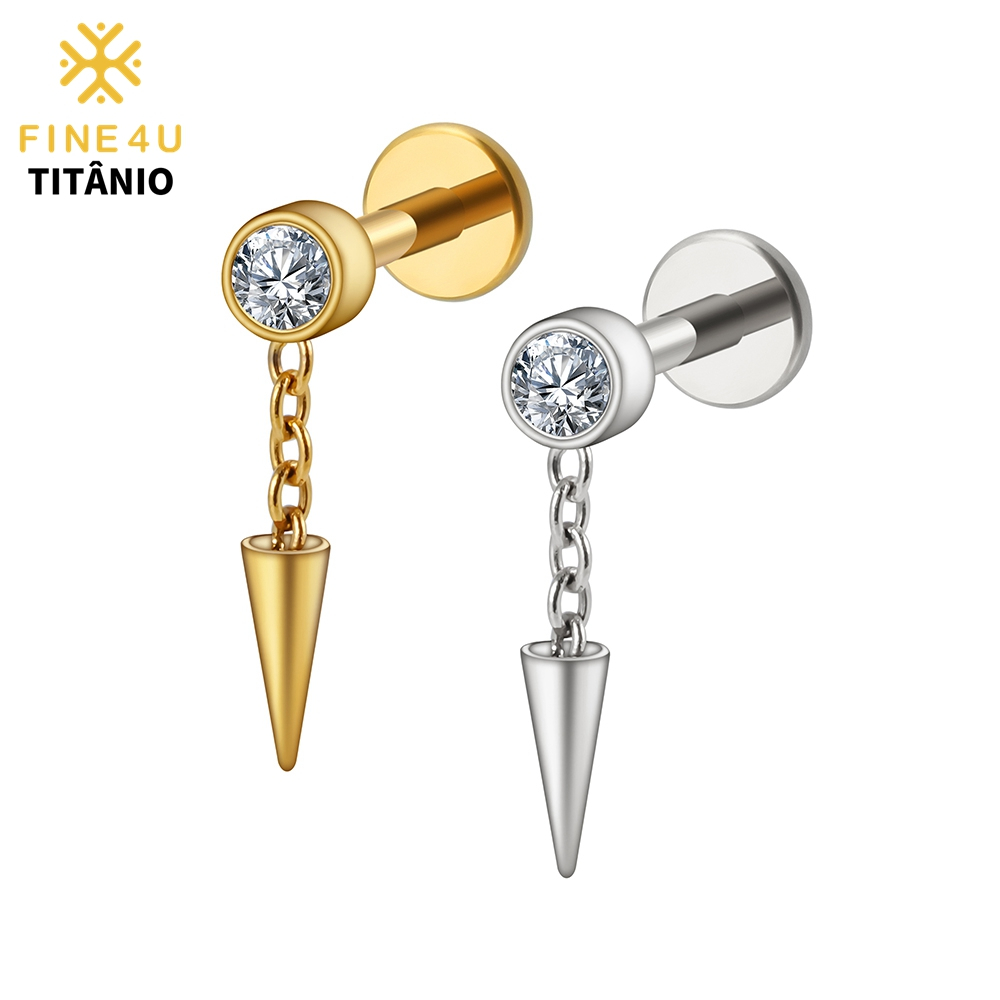 Piercing Orelha Titânio Corrente De Dangle Cone Cartilagem Helix Tragus presente pra namorada em Oferta na Shopee