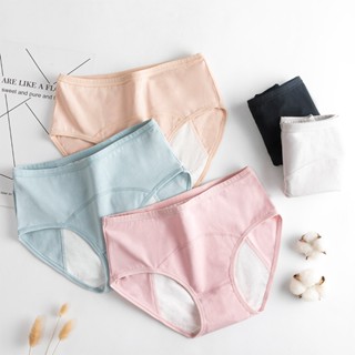 Calcinha Feminina Período Menstrual Algodão À Prova De Vazamento De Alta Cintura Absorvente Incontinência Sem Costura