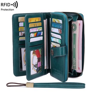 Carteira RFID anti-Magnética , Zíper Longo , Feminina De Couro , Nova Bolsa De Mão Européia E Americana De Alta Capacidade