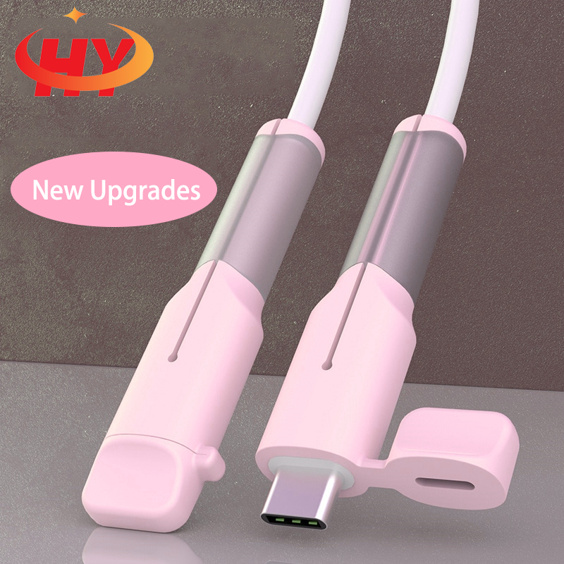 【 Ship Dentro De 24 Horas 】 Hy 2024 Novo Protetor De Cabo Carregador Rápido De Silicone Macio Compatível Com A Capa Do iPhone/Android