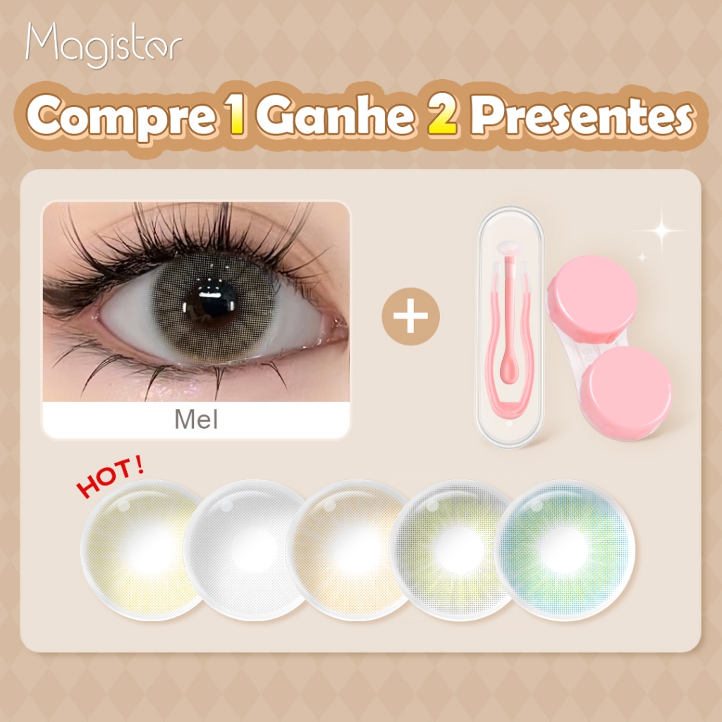 HIDROCOR lentes de contato cosméticas coloridas com lentes macias de maquiagem 14.0mm Magister 1 par