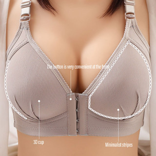 Soutien De Fivela Frontal Fino Sem Anel De Aço , Sutiã De Coleta Confortável , Roupa Íntima Feminina Com Seios Laterais