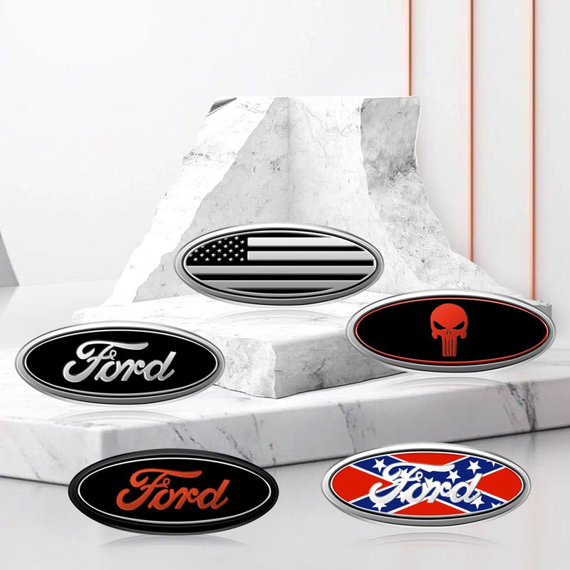 1pcs Car Decor Front Rear Auto Hood Emblem Rear Trunk Sticker For Ford Kuga Transit Ecosport ESCORT Fiesta F150 F250 Exp