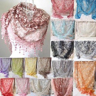 Largura De Impressão Lenço De Moda Mulher Tassel Lace Grace Ladies Shawl Work Holiday