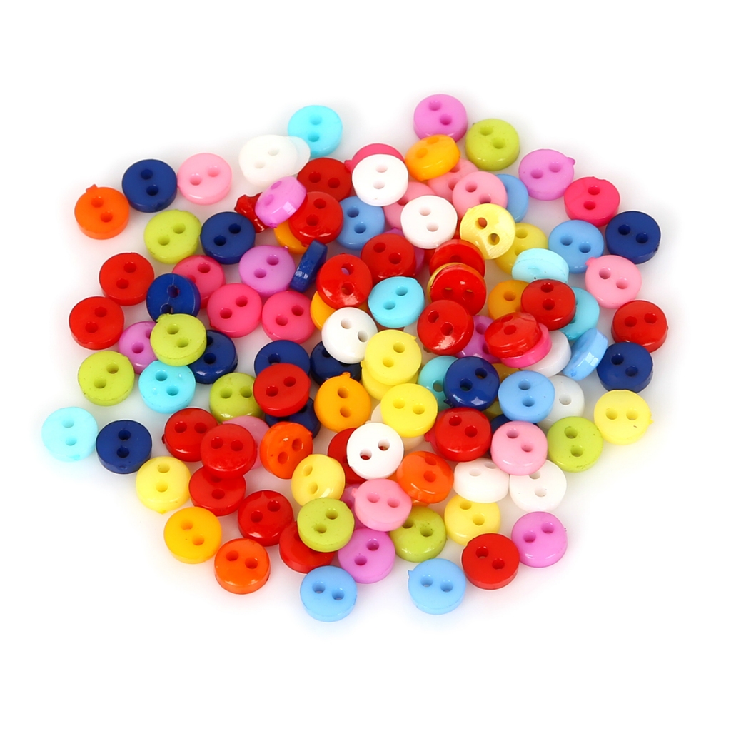 [6mm] Botão pequeno redondo com furo duplo, botão pequeno, botão de plástico, acessórios artesanais faça você mesmo