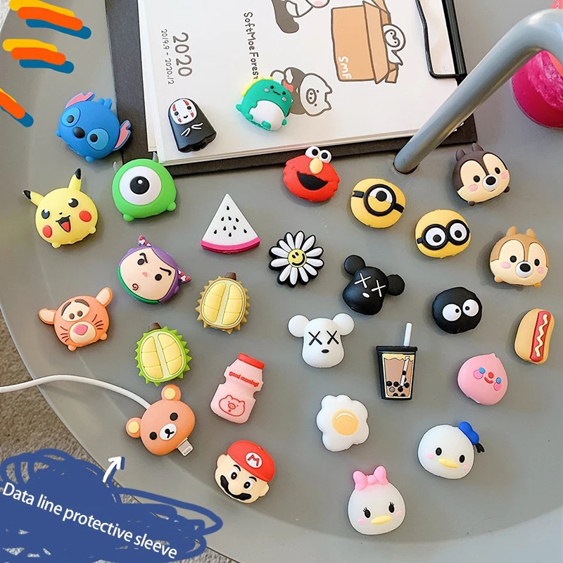 Personagens Protetores De Cabo Para Carregar O iPhone USB Android Pequenos Animais
