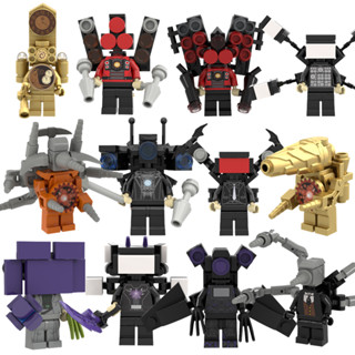 MOC Skibidi Toilet Titan Golden Man Speaker Minifigures Building Blocks Presente De Aniversário Para Crianças