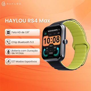 HAYLOU RS4 Max Relógio Smartwatch BT5.3 Chamadas Telefônicas Bluetooth Smart Watch para Masculino e Feminino Tela HD de 1,91" 14 Dias de Duração da Bateria IP68 à Prova D
