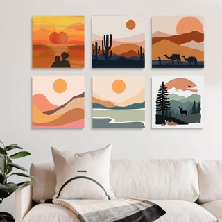 RUOPOTY 20x20cm Foto Por Números Quadro Pintura Bela Do Nascer Sol E Pôr-Tinta Para Artística em Oferta na Shopee
