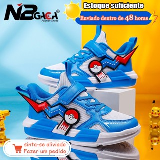 Desenho De Desenhos Animados Tênis De Menino Pikachu Malha Respirável Para O Exterior Sapatos De Corrida Leve Crianças