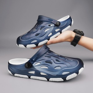 Chinelos De Verão Preguiçosos Masculinos De Uso Externo Antiderrapante Sandálias De Moda De Um Sapato Sapatos De Praia De Buraco De Dupla Finalidade