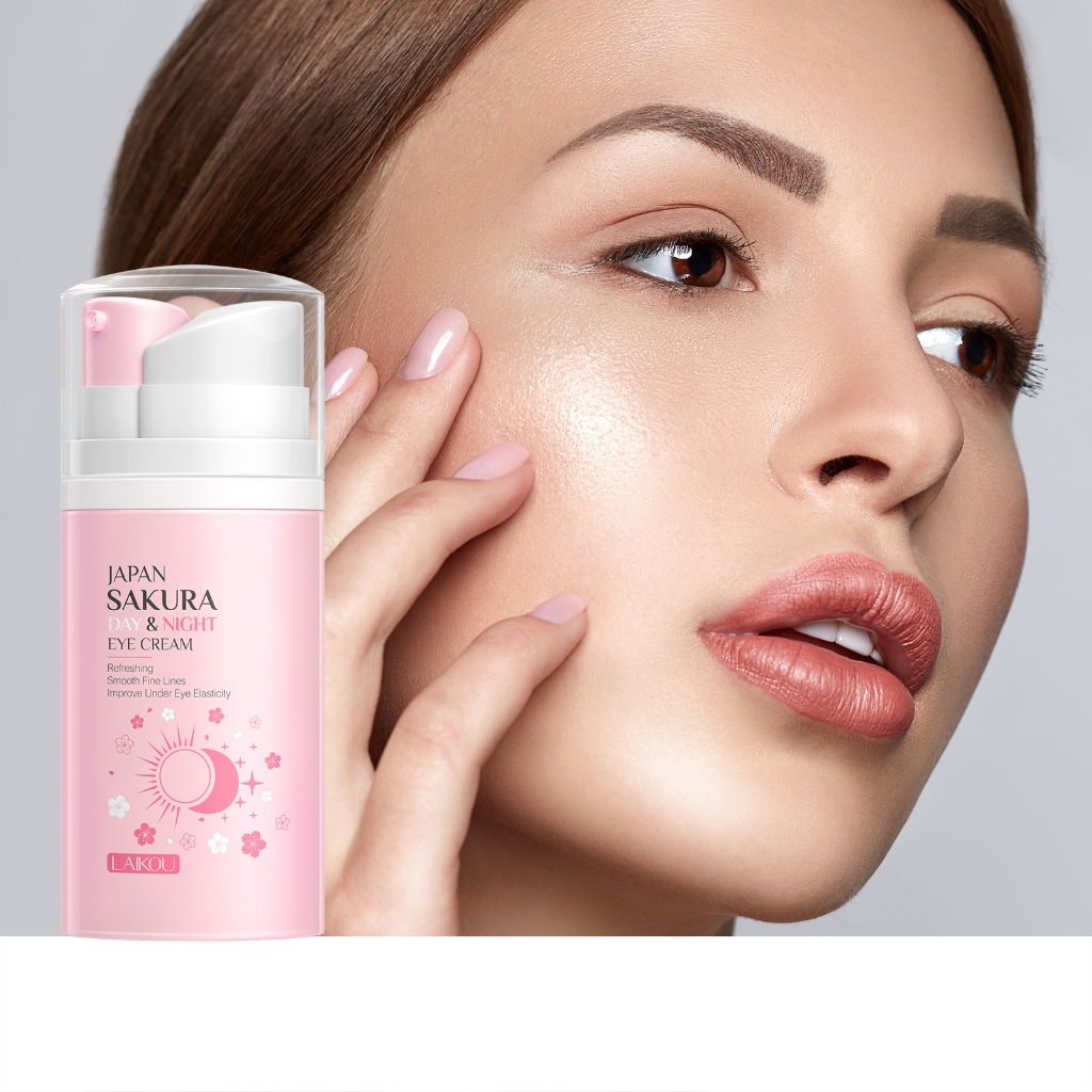 LAIKOU Japão Sakura Creme De Dia E De Noite Linhas Finas Suaves Melhoram A Elasticidade Dos Olhos 20g