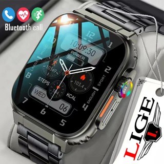 Relógio inteligente LIGE masculino 1,96 polegadas Full Touch 600mAh Bateria Esporte À prova d