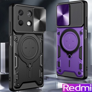 Redmi Note 13 Note 12 Pro Plus Note 12S Note 11 Pro Note 11S Redmi 13C Capa de telefone rígida de armadura pesada à prova de choque de luxo com suporte de metal