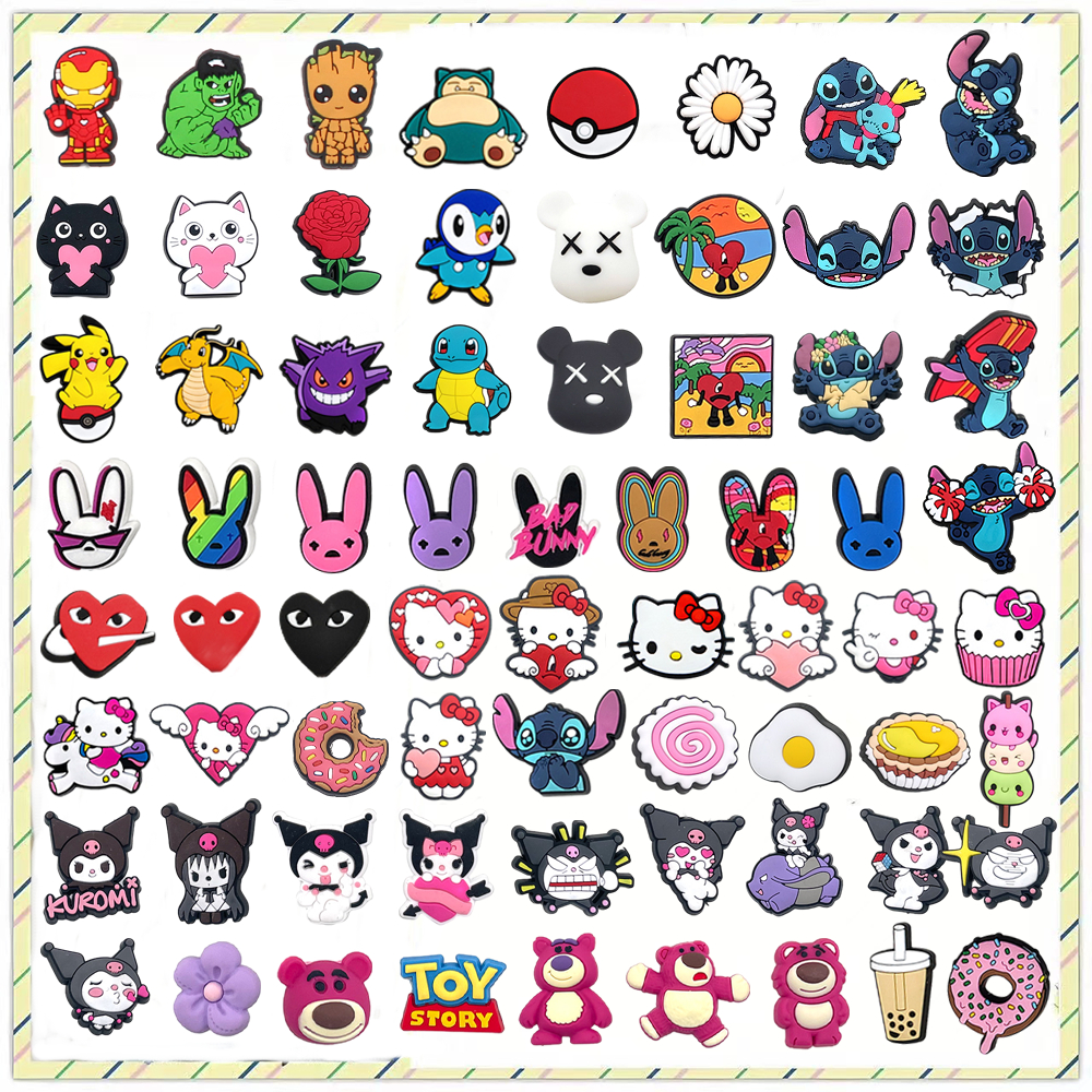 1pcs Desenho Animado Sanrio Marvel E Disney Sapatos Encantos Tamancos Acessórios Para Sandálias Alfinetes Decorar Meninas Presentes Crianças