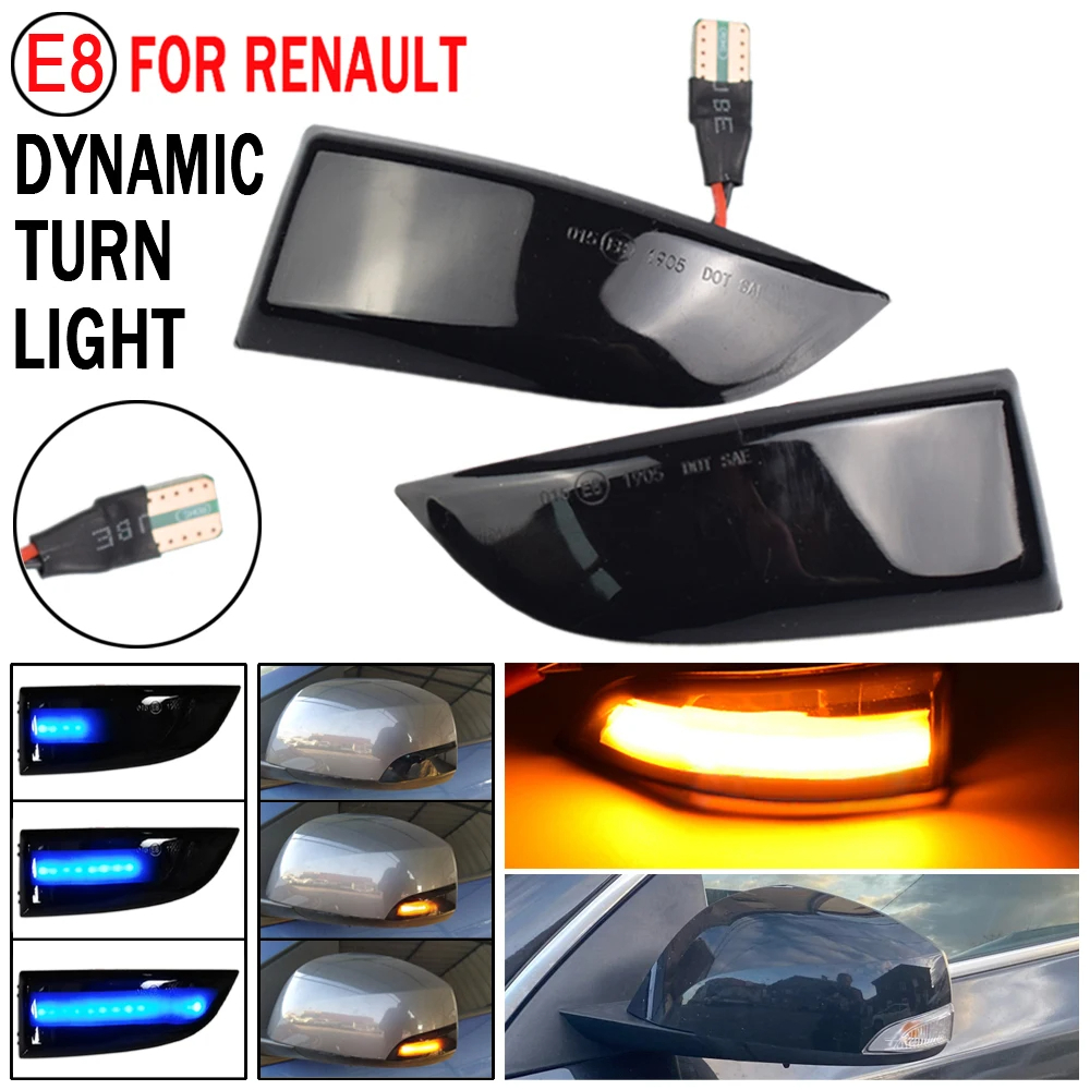 Adequado para Renault Meganna MK3 Scenic Fluence Latitude Laguna sinal de volta dinâmico LED espelho retrovisor indicado