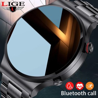 LIGE Relógio Inteligente Novos Homens De Negócios Smartwatch BT Chamada De Carregamento Sem Fio Relógios Esportes Aptidão Watch