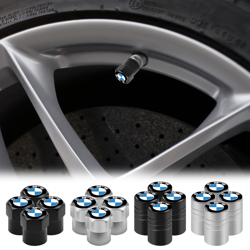 4pcs Tampa De Alumínio Com O Logotipo Do Carro Hexagonal/Cilíndrica Da Roda Haste Válvula Para BMW E61 E90 E82 E70 E71 E87 E88 E89 X5 X6