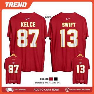 Camiseta Taylor Swift TRAVIS KELCE CHIEFS KANSAS JERSEY Plus Tamanho Moda Masculina E Feminina Manga Curta Solta Top