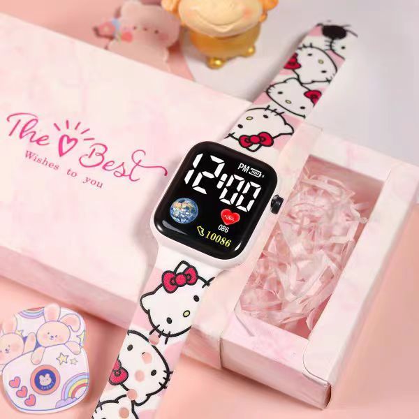 Relógio Eletrônico Digital De Hello Kitty Estudantil Para Meninas em Oferta na Shopee