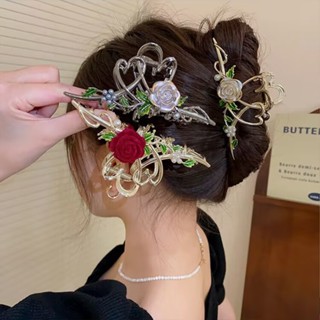 Korozo Flocking Bell Orchid Pearl Orquídea Sabor Mulher Clip De Cabelo
