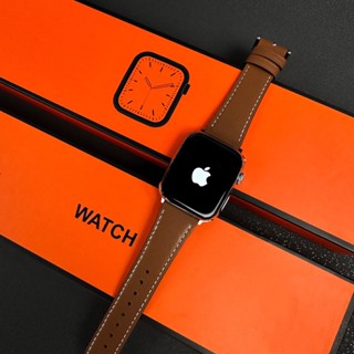 Original Hermes Série 8 Apple Watch Carregador Sem Fio De 1,99 Polegadas Botão Rotativo De Toque Completo Personalizado Bluetooth Chamada De Discagem Relógio Para Homens E Mulheres