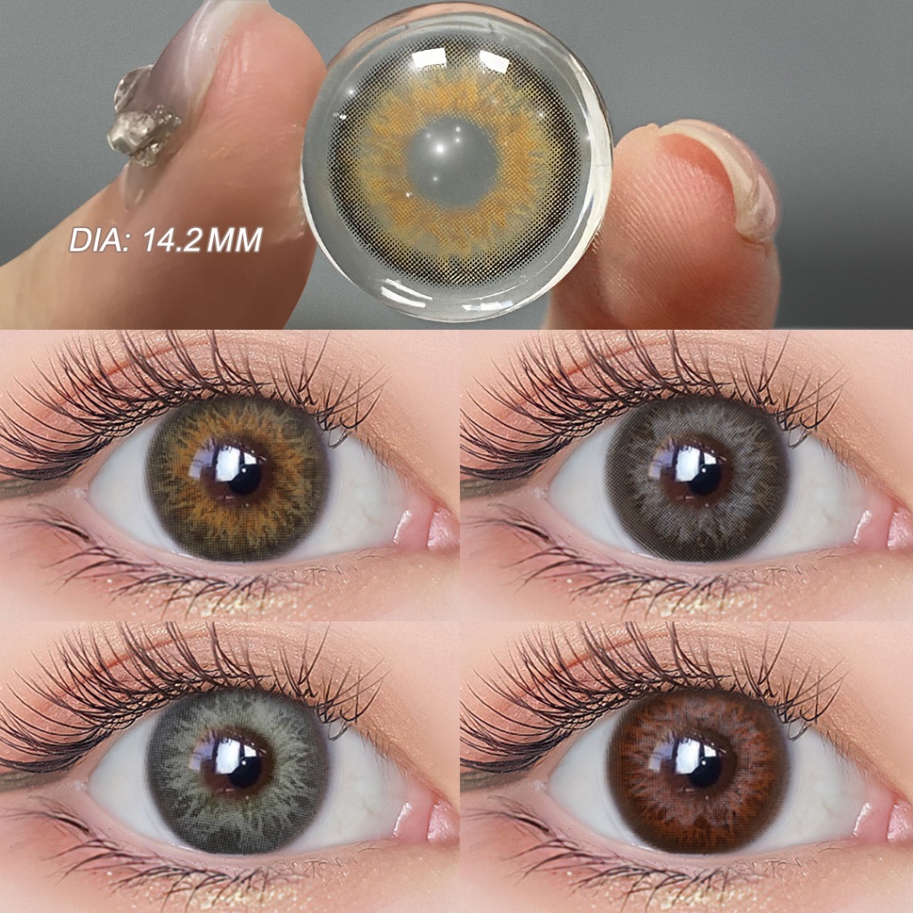 1 Par Magister Lente De Contato Anual Natural Lentes Coloridas De 14,2mm