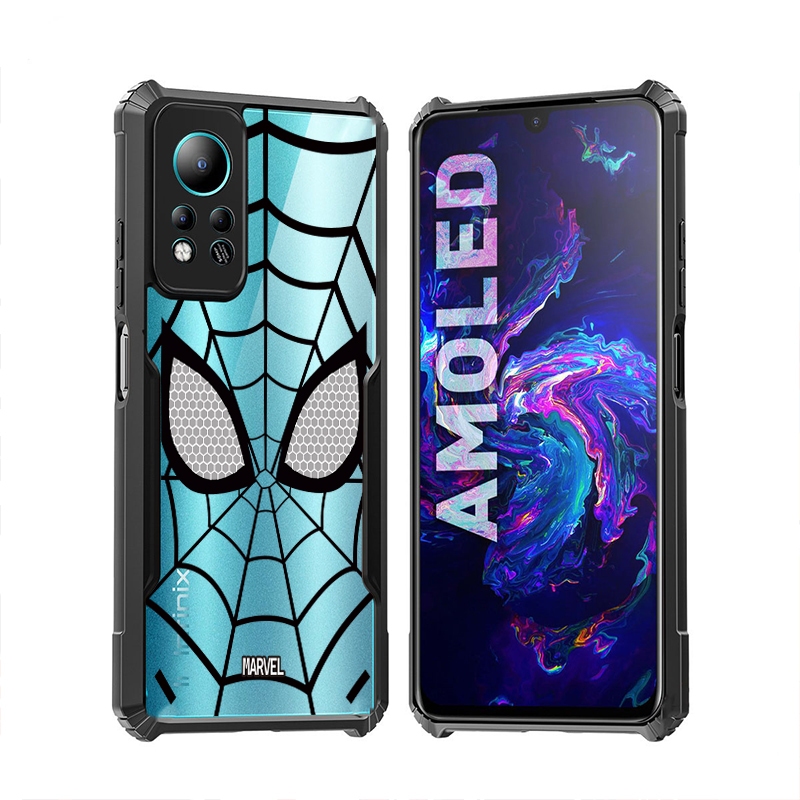 Caixa Do Telefone À Prova De Choque Homem Aranha Infinix HOT 12 12i 11S 10T 10S 10i 11 10 9 Play NFC Pro Capa Tampa Acrílica Transparente