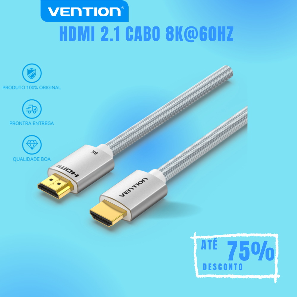 Vention Hdmi 2.1 Cabo 8k 60hz 4k 120hz Alta Velocidade 48 5gbps Hdmi Para Cabo Hdmi Para Laptop Ps4 Tv 8k Cabo Hdmi