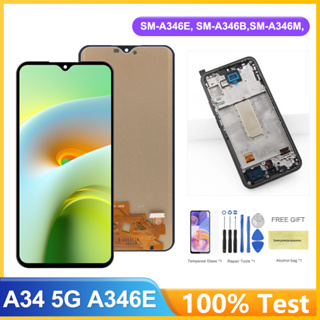 OLED Para Samsung Galaxy A34 A346E Display LCD Tela De Toque Com Quadro A34 5G SM-A346B A346B/DS A346M Digitador Assembl em Oferta na Shopee