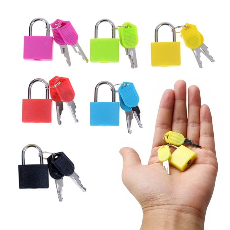 Novo Pequeno Mini Cadeado De Aço Forte Viagem Minúsculo Mala Bloqueio Com 2 Chaves em Oferta na Shopee