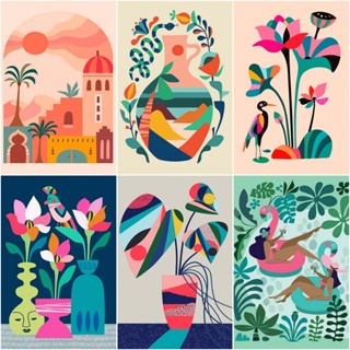 DROFE-Pintura Numerada Terapêutica-decoracao de Decoração-Ilustração Floral em Oferta na Shopee