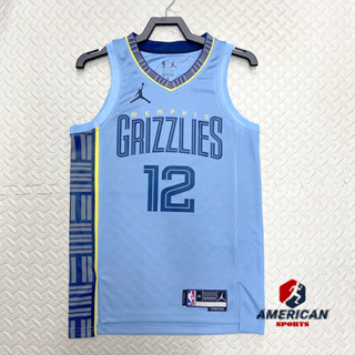 Homens Camisa 2023NBA Memphis Grizzlies 12 Regata Ja Morant Azul Camiseta de Basquetebol Jersey