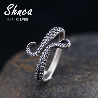 Moda Criativa Retro 925 Sterling Silver Octopus Touch Fêmea Anel Aberto LR009