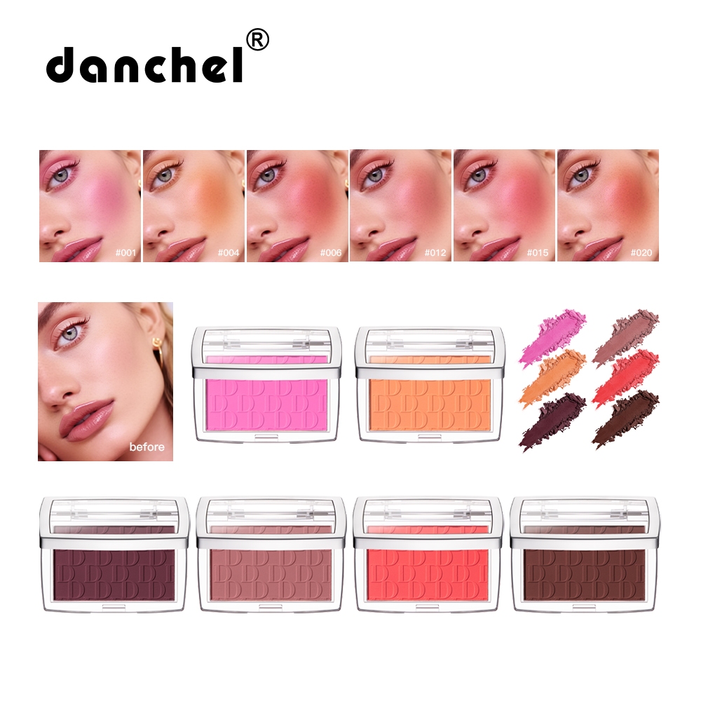 Blush Monocromático Em Relevo Rouge Pink Dark Color Paleta Nude Maquiagem Natural Face Reparação High Pigment Pó Macio À Prova D'água