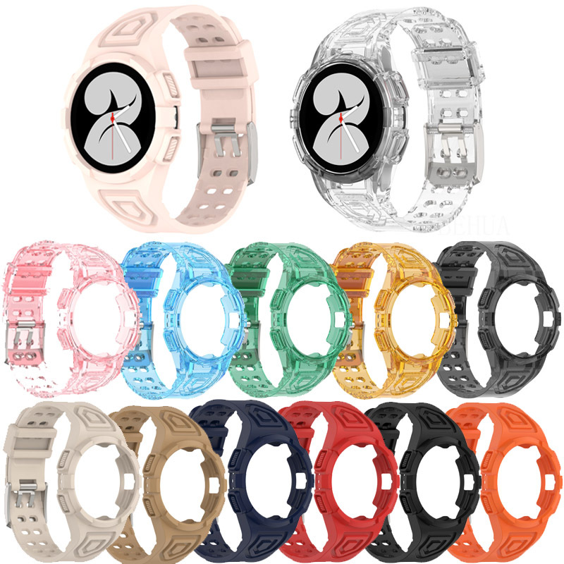 Para Relógio Samsung Galaxy 4 5 6 7 FE 40mm 44mm Pulseira De Silicone Smartwatch Inteligente Transparente