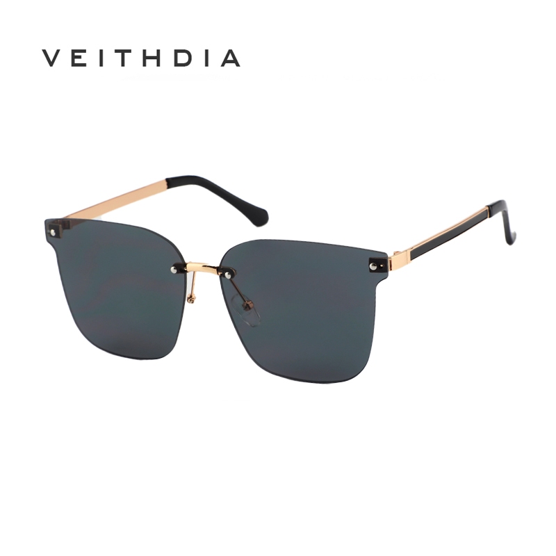VEITHDIA Óculos De Sol Quadrados Sem Moldura Para A Moda Feminina De Grande Com Gradiente Personalizado De Cor Resistente Aos Raios UV S23285 - Fashion Accessories