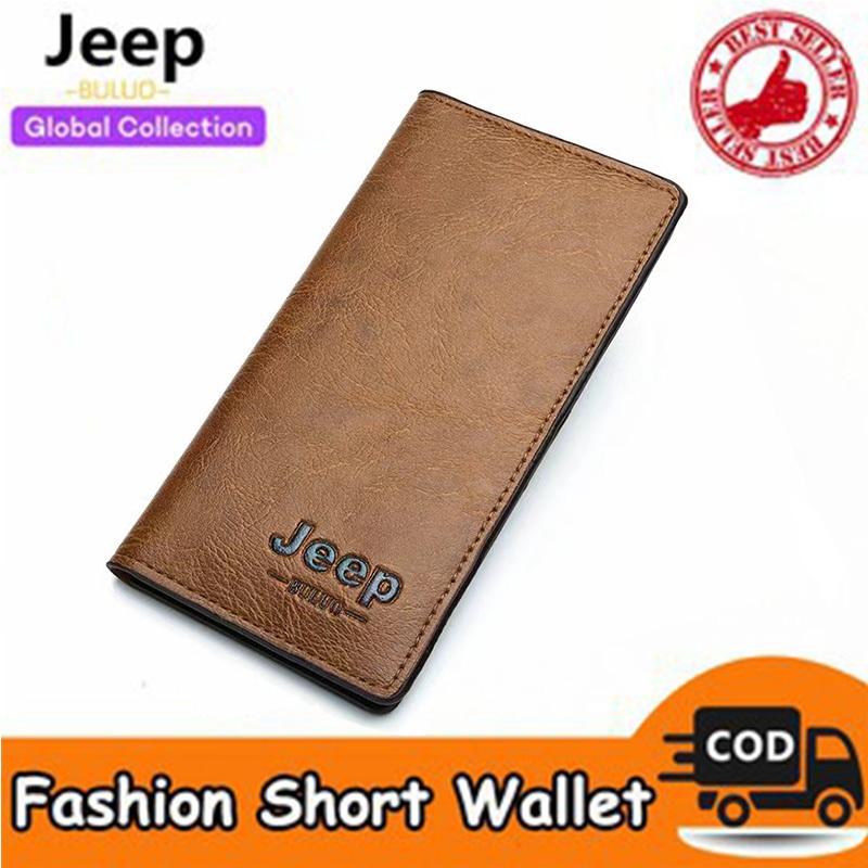 Jeep Men's Classic Long Cartão De Crédito/Carteira De Couro Longa Para Homens