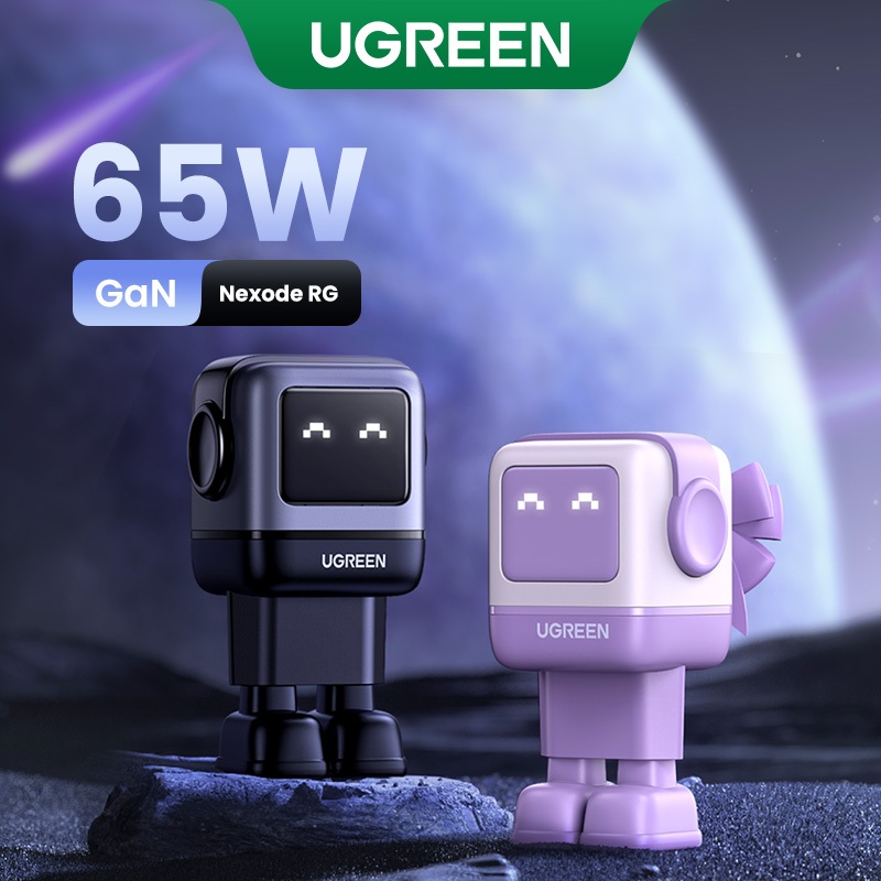 UGREEN 65W GaN Charger Robot Design PD Carregador Rápido PPS PD3.0 Para iPhone 15 Carga Rápida Macbook Xiaomi Laptop