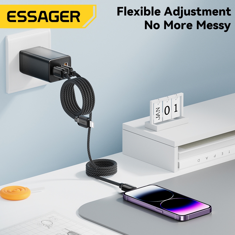 Essager Cabo Magnético de Dados USB C/iOS 29W 60W 100W Cabo de Carregamento Rápido para Celular · foto 2