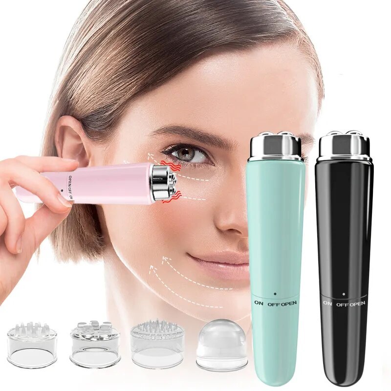 4 Em 1 Massajador Facial Elétrico Micro Vibração Instrumento De Beleza Para Relaxar Os Olhos Círculos Escuros Bolsas De Rugas Puffiness