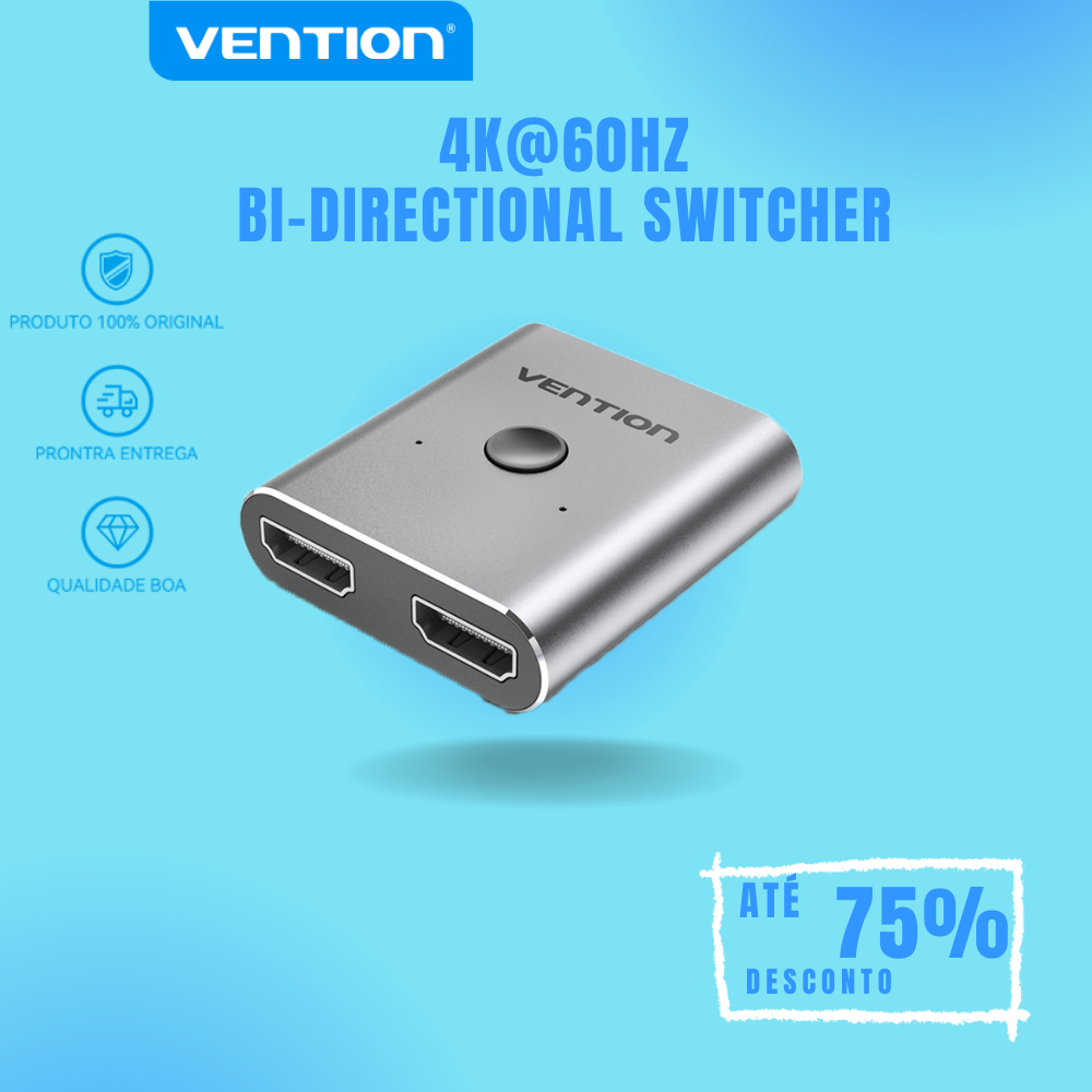 Vention Hdmi Switch Divisor  Bi-Direção 4K 1 Em 2 Fora Ou 2 Em 1 Fora Hdmi Seletor Switcher Box Para Tv Vara Pc