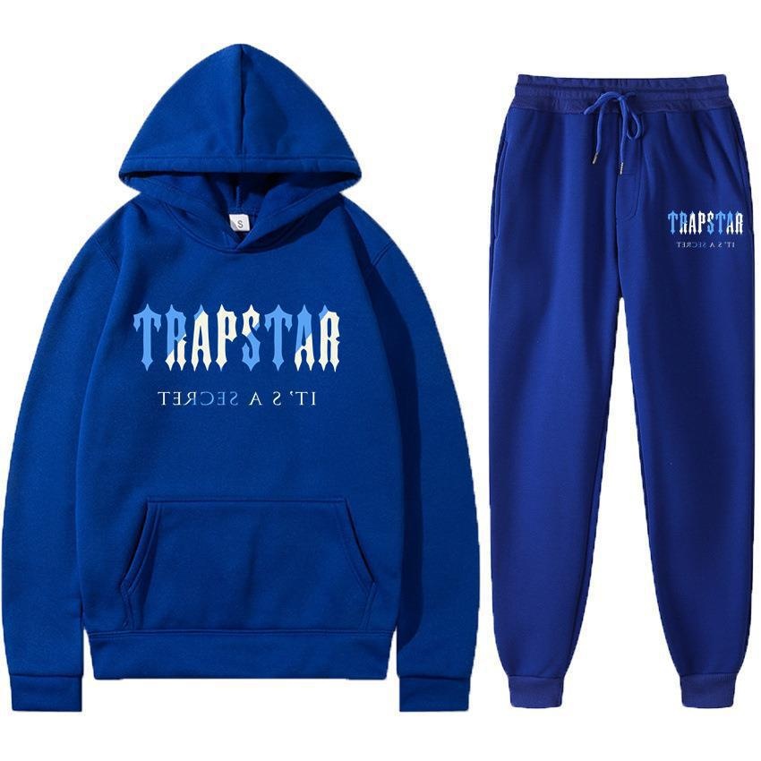 Conjunto de Camiseta com Capuz Solto TRAPSTAR Impressão de Carta  Conjunto de duas peças de roupa esportiva masculina de