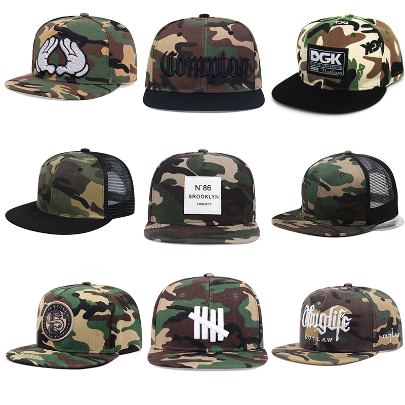 Boné De Camuflagem Bordado vintage Para Homens Alta Qualidade Hip Hop snapback casual Ao Ar Livre Rede Da Moda Chapéu Ajustável